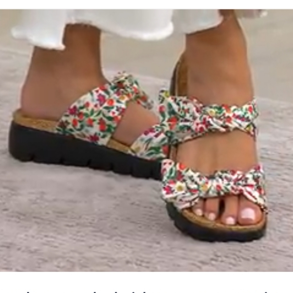 Alegria Dream Fit Slide Sage Orchard Platform Sandals 7.5 NWOT